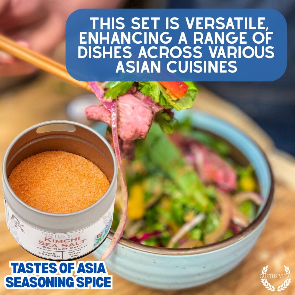 Asian Seasonings Gift Set by Gustus Vitae featuring six artisanal spice blends in a collection perfect for flavorful Asian cuisine.