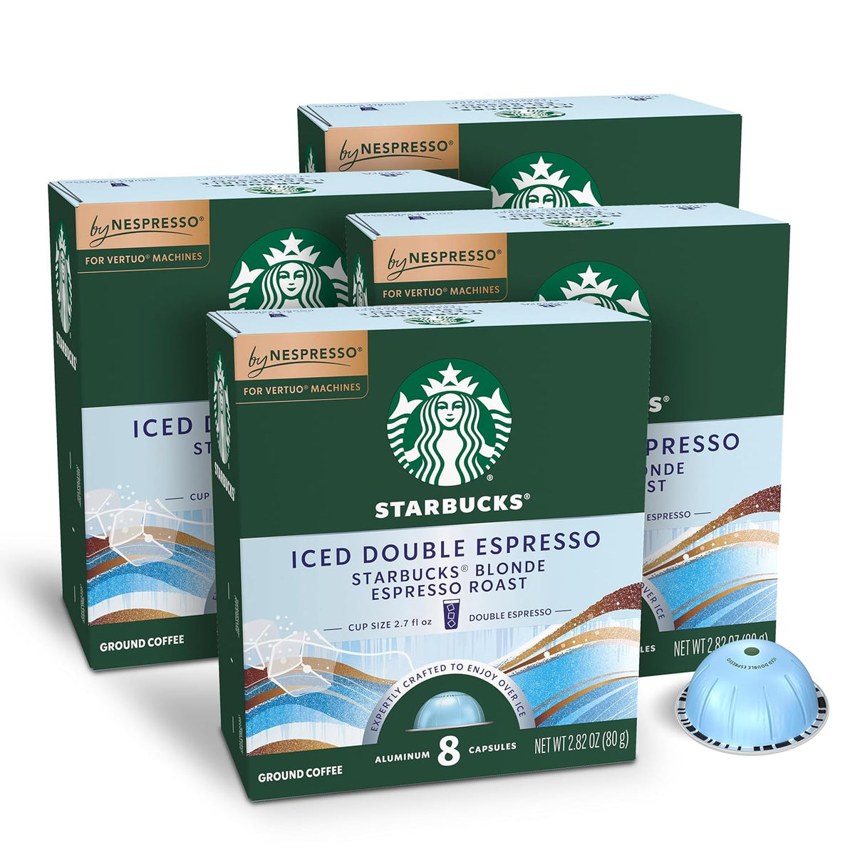 BackupMyFilesNow® 10-pack of Starbucks by Nespresso Vertuo Blonde Roast Espresso Pods, 50-count, 1.35 oz each, for espresso brewing.