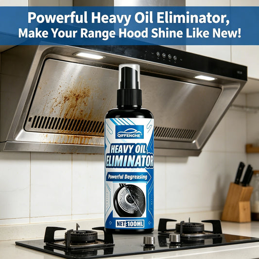 BackupMyFilesNow® Heavy Oil Eliminator Spray for kitchen grease and stubborn stains on range hoods and stoves.