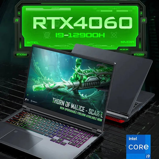 CRELANDER 16-inch gaming laptop with Intel Core i9, 2.5K IPS display, RTX 4080, 64GB RAM, and 4TB SSD.