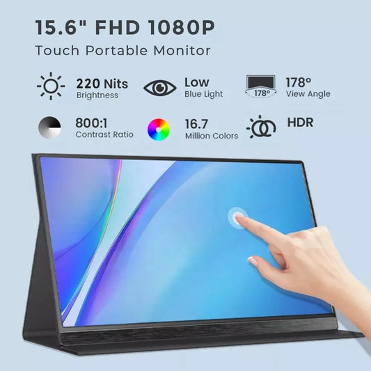 SIBOLAN Ultra 15.6-inch 1080P IPS gaming monitor with USB-C for PS5, laptop, PC, and phone, portable external display.