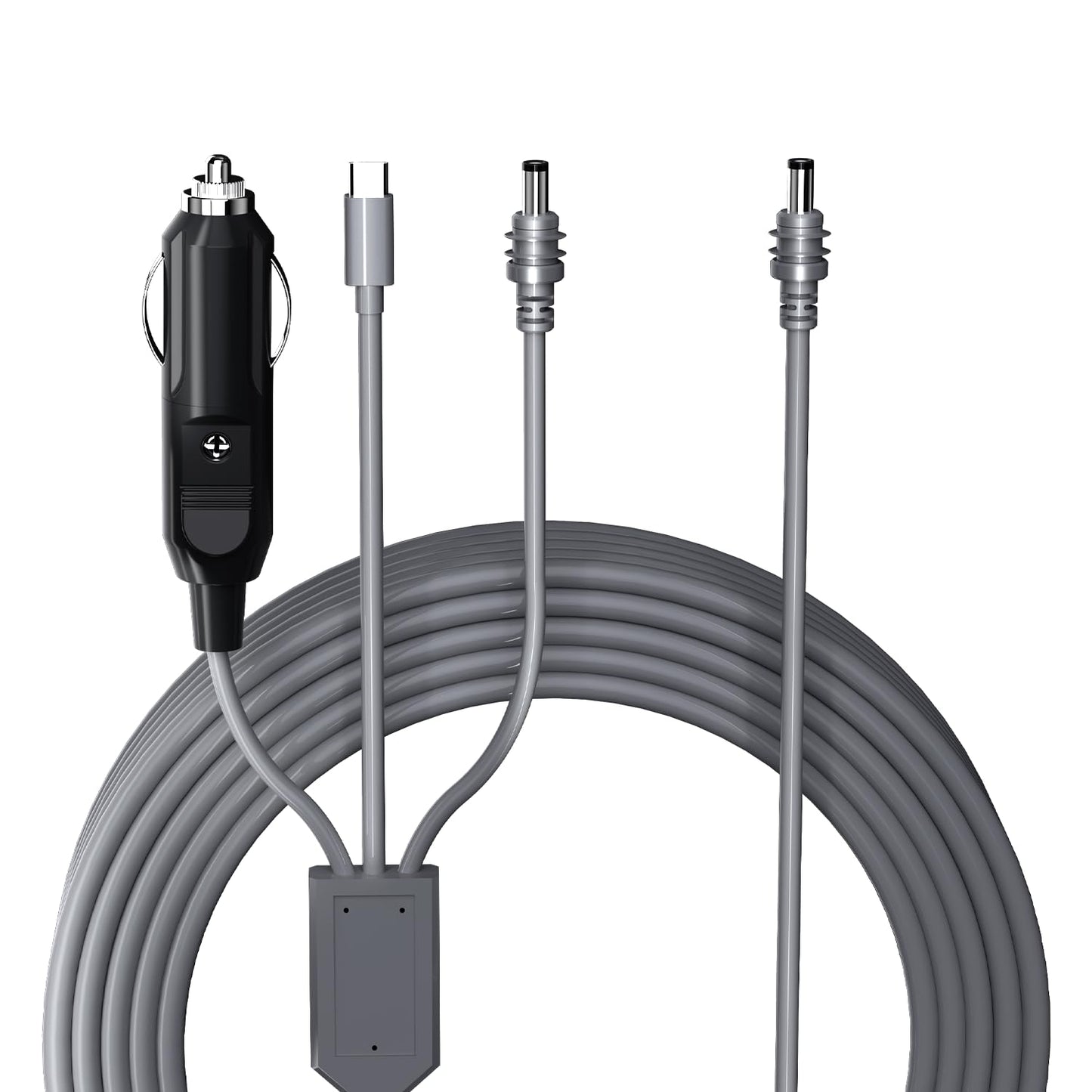 3-in-1 USB C to DC power cable for Starlink Mini, waterproof 65ft/20m 140W input, compatible with 12V-24V DC car power.