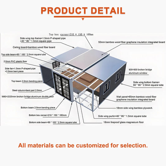 40ft flat roofed modular container house by BACKUPMYFILESNOW.COM®, showing a luxurious family residence with one-click installation.