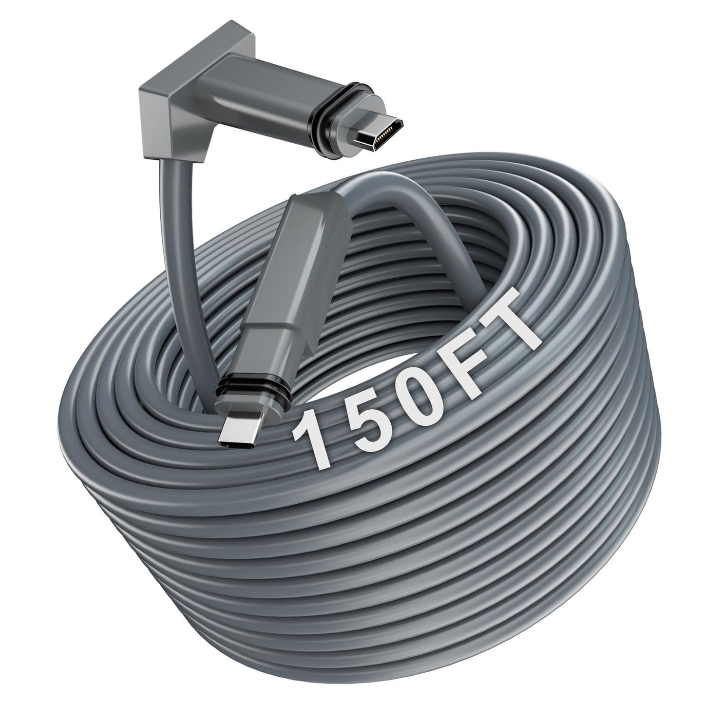 Gray HanCenDa Starlink 150FT (46M) extension cable for Starlink V2, waterproof IP68, compatible with Starlink Gen 2 actuator.