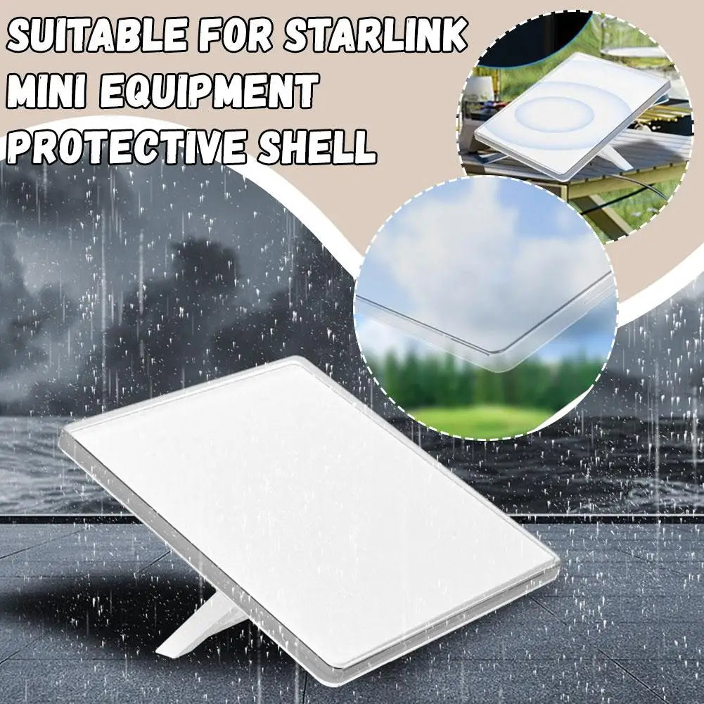 Plastic protective case for Starlink Mini device, satellite antenna cover, by BACKUPMYFILESNOW.COM® for satellite accessories.