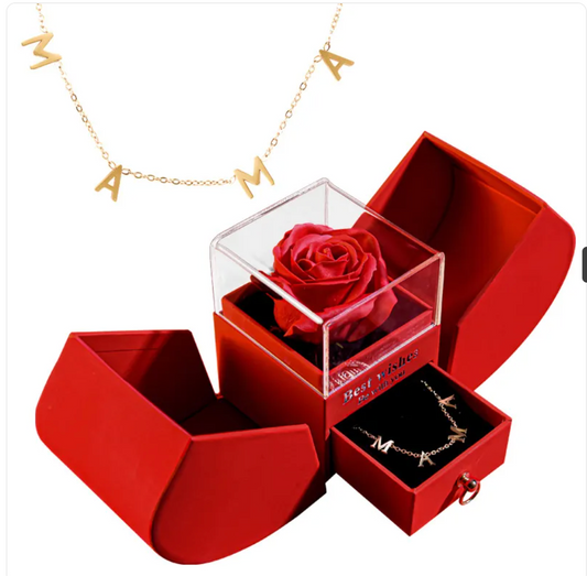 Silver Christmas necklace jewelry gift box set from BACKUPMYFILESNOW.COM® with festive holiday design and elegant packaging.