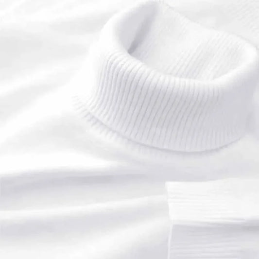 Black men's knitted turtleneck sweater by BACKUPMYFILESNOW.COM®, breathable warm pullover for outdoor and streetwear in autumn.