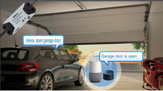 Smart garage door opener remote control from BackupMyFilesNow.com, controllable via mobile phone with Tuysmart Smartlife app.