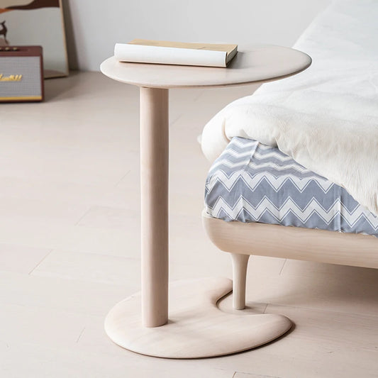 BackupMyFilesNow.com walnut-colored MOMO solid wood small side table, perfect as a coffee, bedside, or balcony corner table.