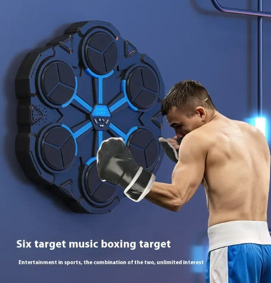 Boxing target machine with padded surface and adjustable stand, designed for boxing training and improving punching accuracy.