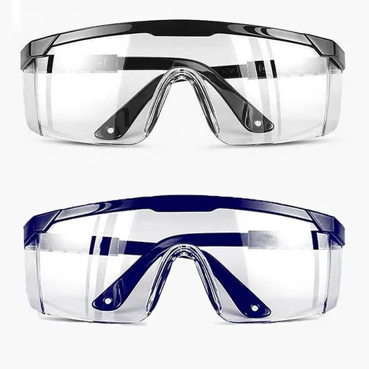Black work safety anti-splash eye protection goggles, windproof and dustproof waterproof glasses for cycling and industrial use.
