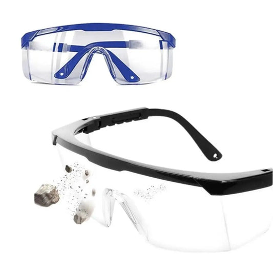 Black work safety goggles by BACKUPMYFILESNOW.COM® with anti-splash, windproof, dustproof, waterproof protective glasses for cycling and work.