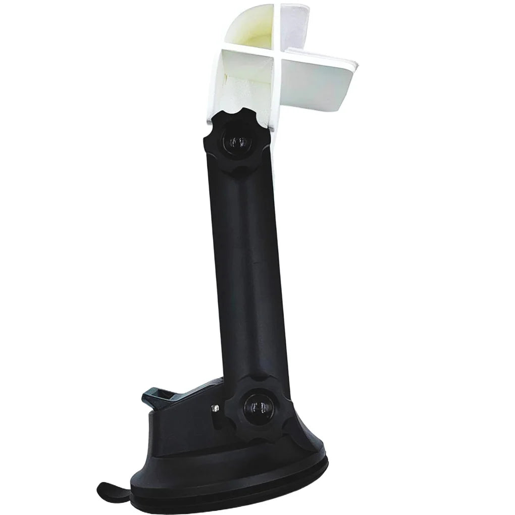 Black Starlink Mini vehicle-mounted suction cup bracket for satellite receivers, easy to install and secure on vehicles.