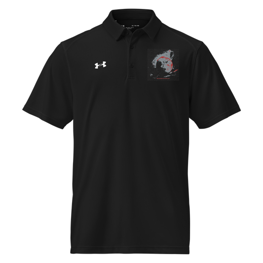 Men's black Under Armour Performance Polo shirt, designed for athletic comfort and style, with a sleek fit and breathable fabric.