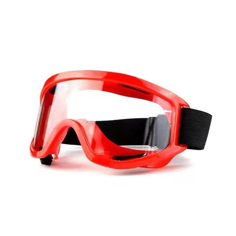 BackupMyFileSNOW® black safety goggles with transparent lenses, anti-impact, anti-dust, large frame for outdoor riding protection
