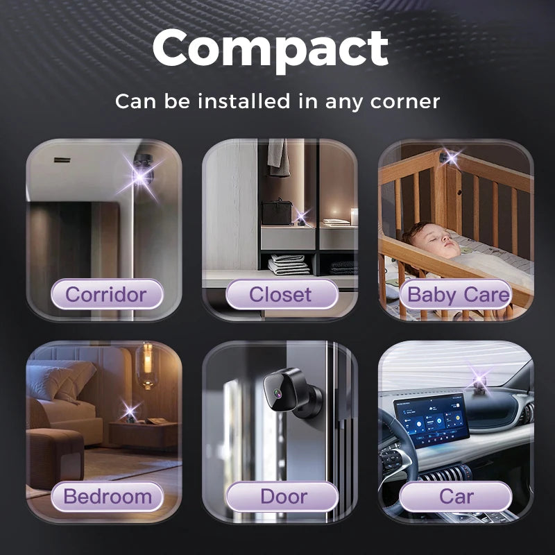 Black 4K wireless security camera with night vision, infrared surveillance, and remote monitoring for home security.