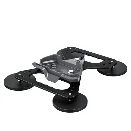 Starlink Mini Magnetic Roof Mount by BACKUPMYFILESNOW.COM® on a truck, RV, boat, or car, made of aluminum alloy and heavy-duty ABS.