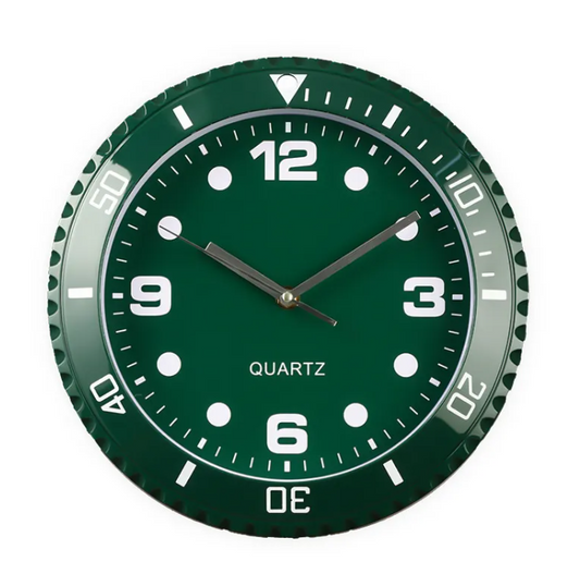 Blue Italian home living room quartz watch retro noiseless clock, stylish and silent timepiece for modern decor.
