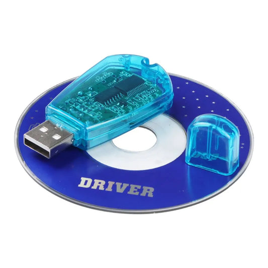 Blue USB SIM card reader by SIANCS for GSM and CDMA phones, used for SMS backup and data transfer on PC.