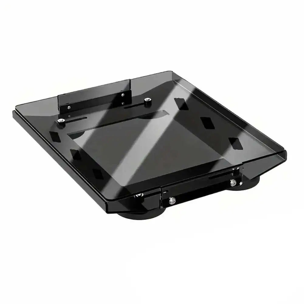 Starlink Mini aluminum transparent roof magnetic mounting bracket on vehicle roof rack, designed for car and RV installation.