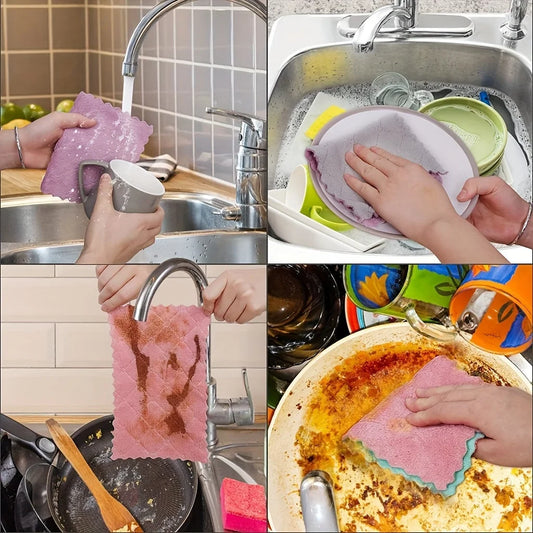 Set of 10 microfiber dish cloths from BackupMyFilesNow.com, multi-purpose kitchen towels for cleaning tableware and surfaces.