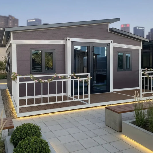 Expandable 20ft or 40ft container house by BACKUPMYFILESNOW.COM®, collapsible prefabricated Australian standard office building.