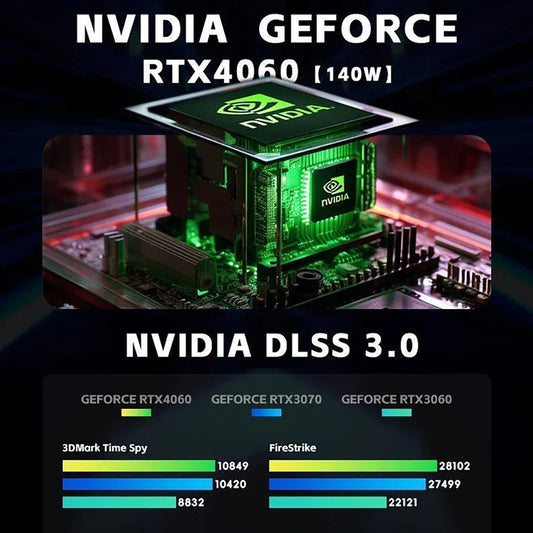 Gaming laptop with 16-inch display, Intel Core i9, NVIDIA RTX 4060, 64GB RAM, 4TB SSD, Windows 11, HD camera, WiFi 6.