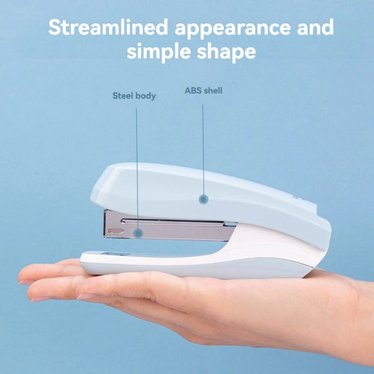 White metal desktop stapler from BackupMyFilesNow.com, portable and multifunctional office and student staple for everyday use.