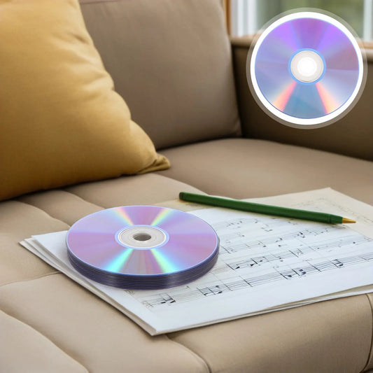 10-pack blank DVD discs from BackupMyFilesNow.com, writable, high capacity, printable media for video storage, photo backup, and data burning.