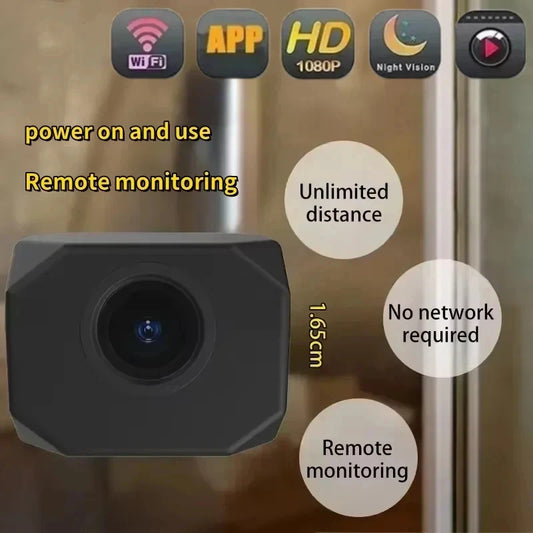 4K HD WiFi security camera for home, portable mini smart indoor IP camera with remote app monitoring, black design.