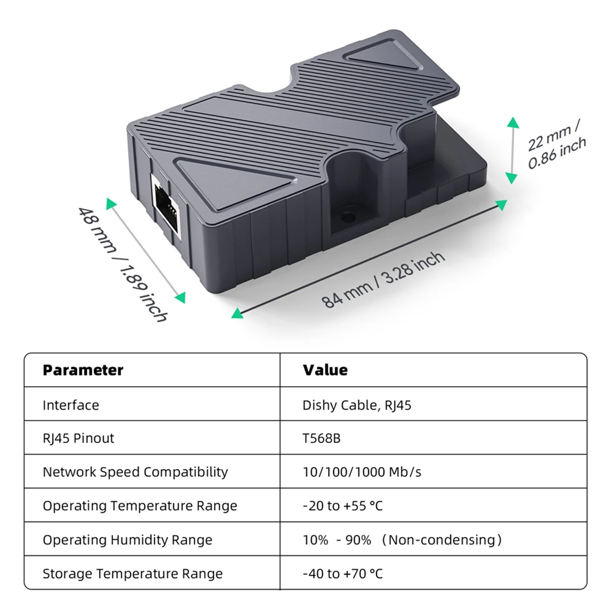 Starlink Dishy cable adapter to RJ45 and 150W GigE passive PoE injector for Starlink V2 by BACKUPMYFILESNOW.COM®