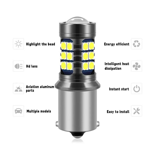 LED backup light for Nissan Versa, 2007-2019, by BackupMyFilesNow.com, showing the bright white reverse lamp installed.