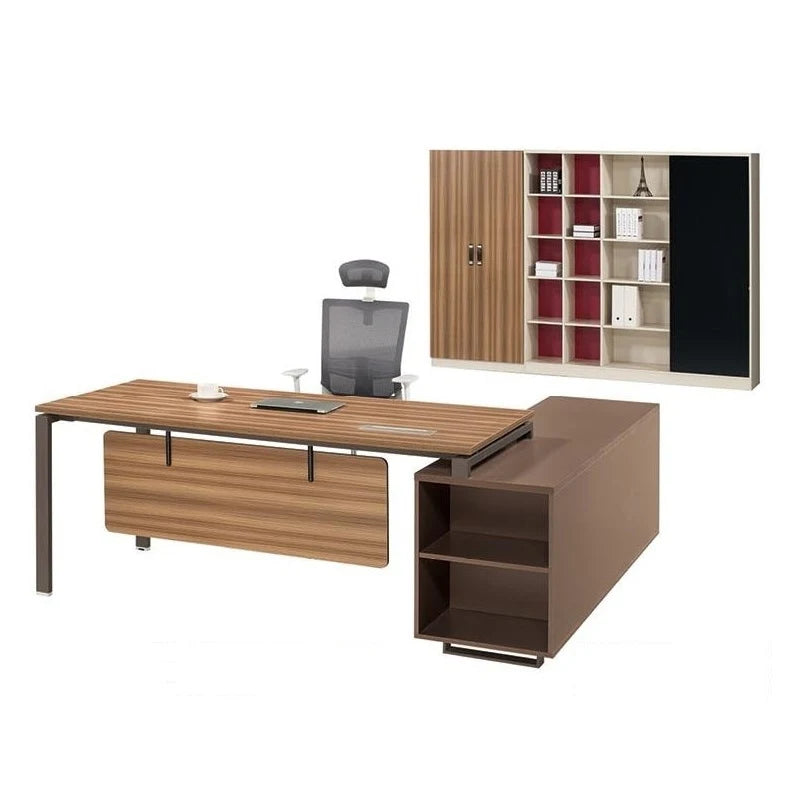 Modern single workstation desk with a wooden writing board, ideal for open-concept office or home workspace setup.