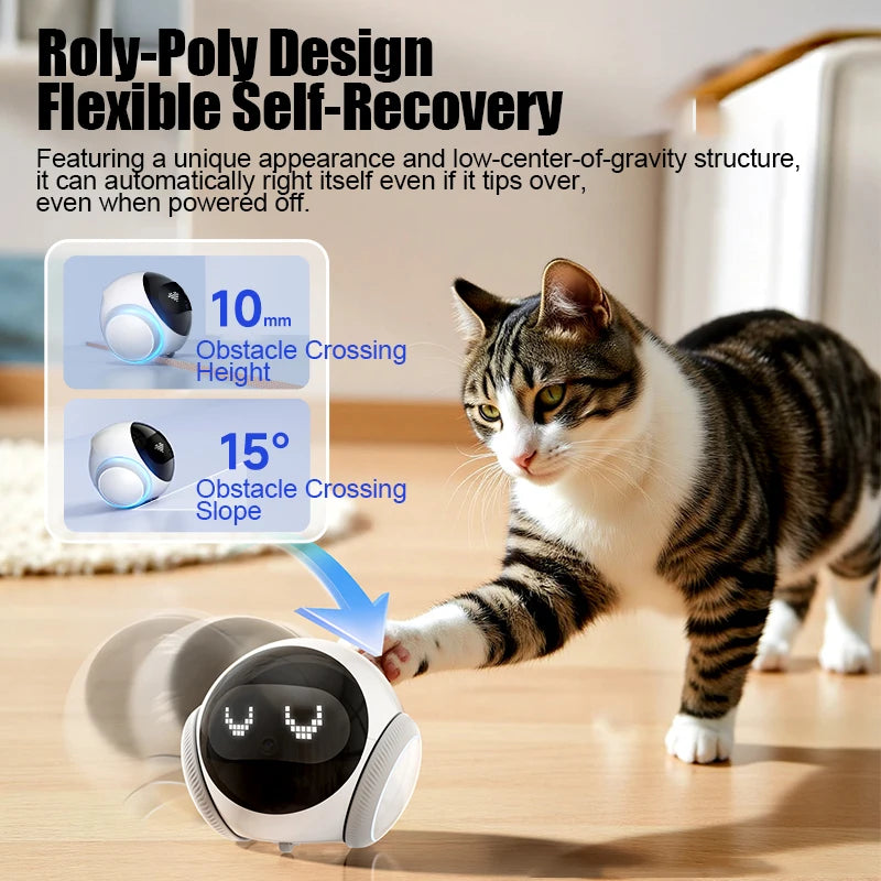 Smart robot home security camera with infrared night vision, 2-way audio, AI motion detection, and dual WiFi bands.