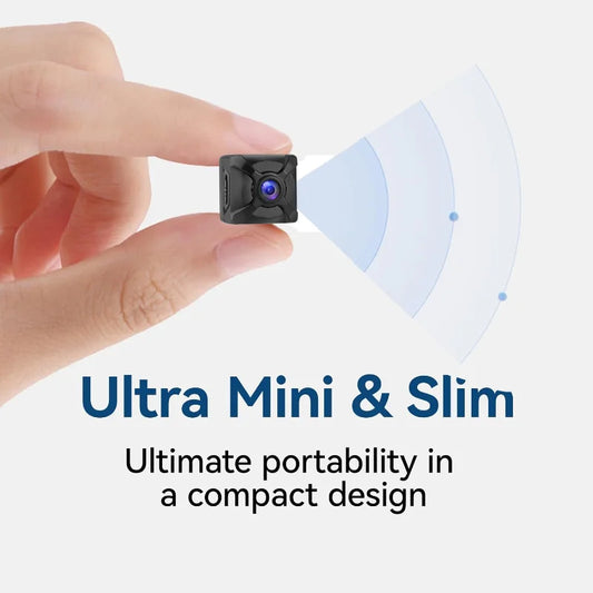 Wireless mini WiFi HD security camera with night vision, long battery life, ideal for home safety and remote monitoring.