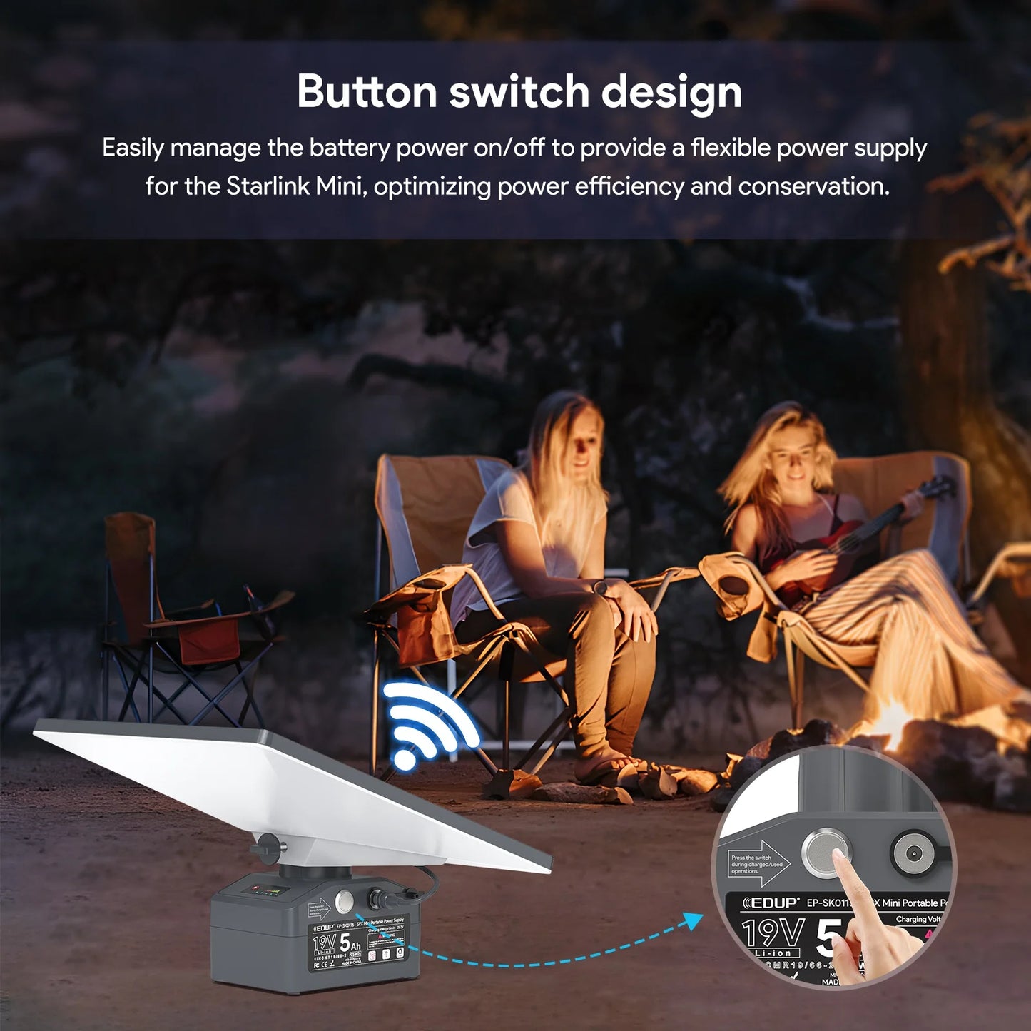 EDUP Starlink Mini portable power supply SK0115 by BACKUPMYFILESNOW, 95W SPX power bank with long-lasting battery for reliable charging