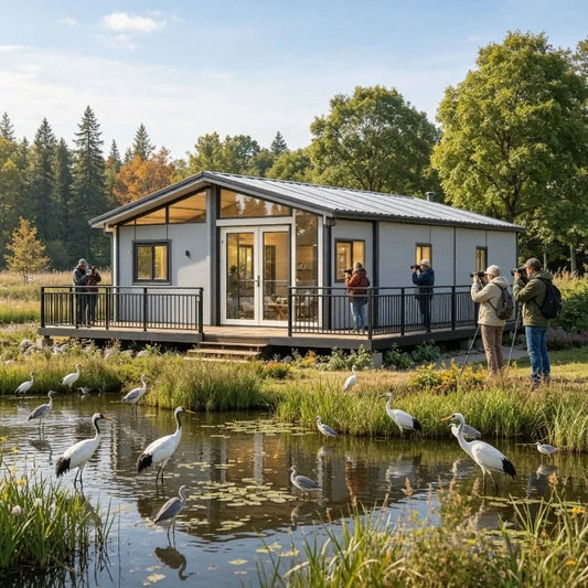 Spacious 40ft expandable BACKUPMYFILESNOW.COM® modular container home with a modern interior, ideal for family living and gatherings.