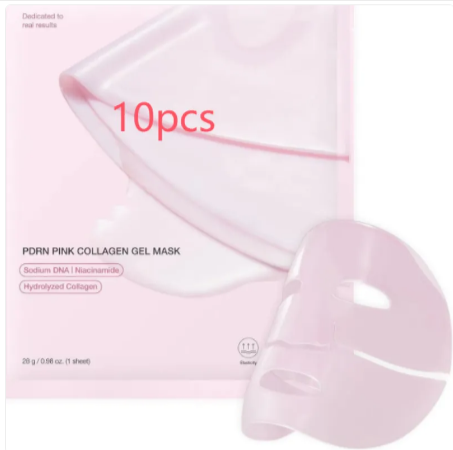 Hydrating collagen facial mask by BackupMyFilesNow.com showing a relaxing face mask sheet on a model's face.