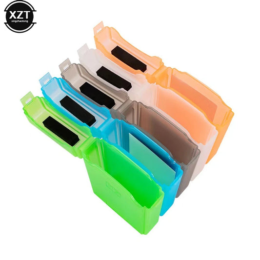 Green plastic case protecting a 2.5 inch IDE SATA HDD hard drive with a strong buckle for secure storage and transport.