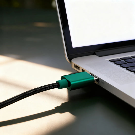 Green 3m USB extension cable by BackupMyFilesNow.com for keyboards, mice, game consoles, USB drives, printers, and cameras.