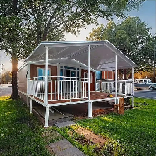 Luxury modern 20ft steel prefabricated container home by BACKUPMYFILESNOW.COM®, suitable for office, outdoor apartment, or vacation.