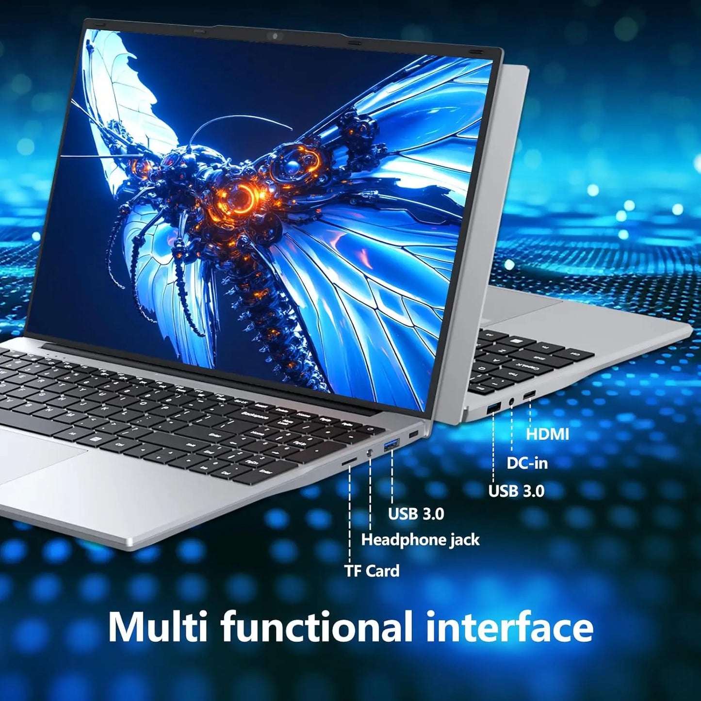 Xiaman 15.6-inch gaming laptop with Intel Core i9, 16GB RAM, 1TB SSD, Windows 11 Pro, featuring a sleek black design.