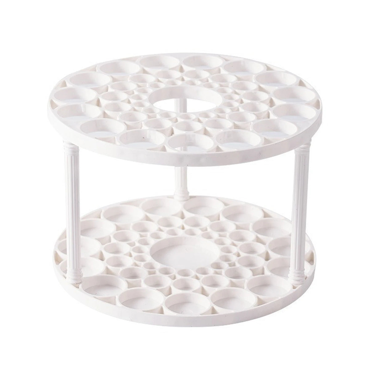 45-hole desktop organizer and pen holder by BackupMyFilesNow.com, with compartments for stationery, painting supplies, and oil brushes.
