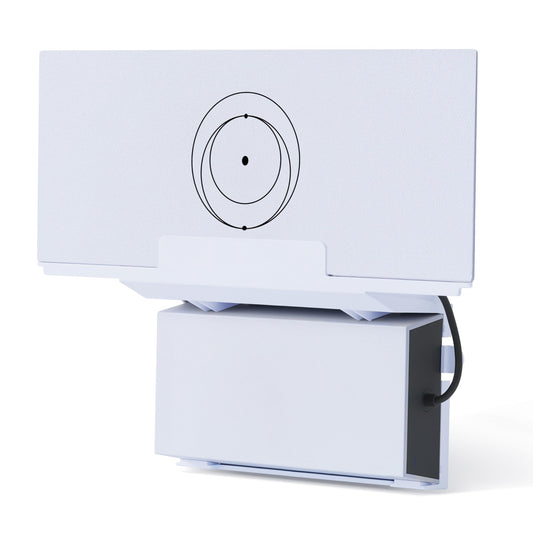 White Starlink Gen 3 router mount and power supply brackets kit, space-saving satellite internet installation accessory.