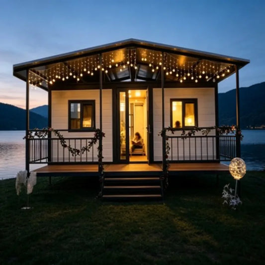 Luxury Pretty Living House 5-bedroom modular tiny house by BACKUPMYFILESNOW.COM®, 40ft flat pack container home, Australia standard.