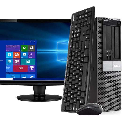 Dell Optiplex 980 desktop computer with 20-inch monitor, wireless keyboard and mouse, Intel Quad-Core i5, 8GB RAM, 500GB HDD.
