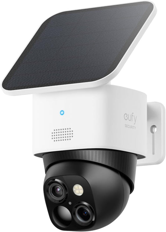 Eufy Security SoloCam S340 solar outdoor wireless camera with 360° pan and tilt, outdoor surveillance, 2.4 GHz Wi-Fi, no blind spots