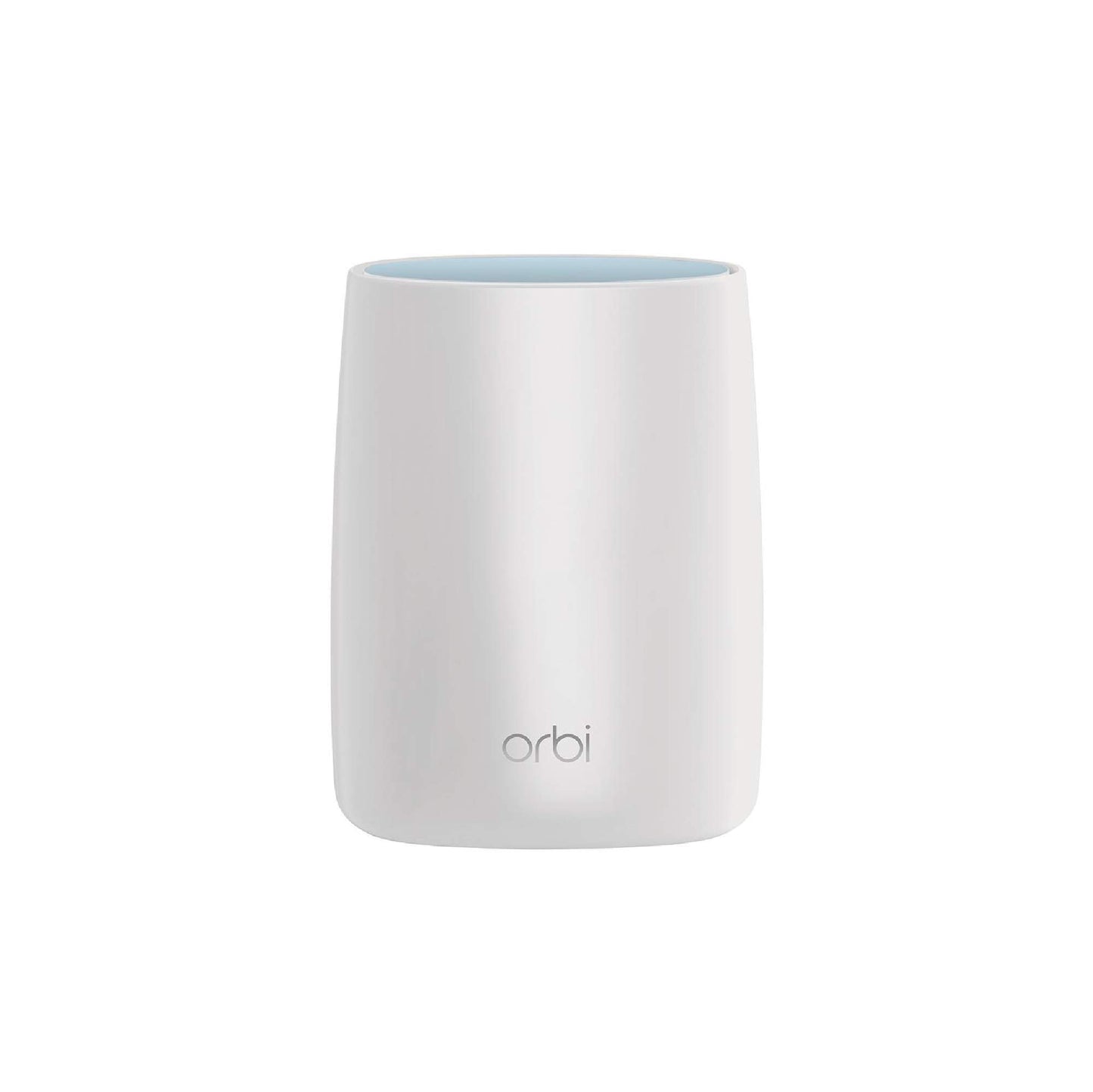 NETGEAR Orbi RBS50 Satellite Home Mesh WiFi Tri-band AC3000 with adapter, renewed, showing the device and power connection.