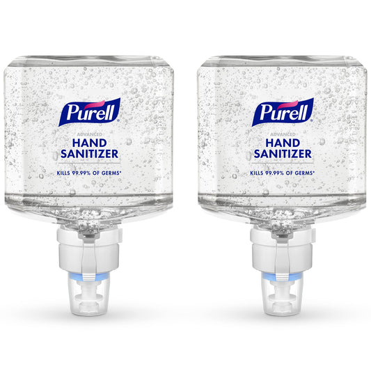 Two 1200ml refill bottles of PURELL Advanced Hand Sanitizer Gel with clean scent for PURELL ES8 automatic dispensers.