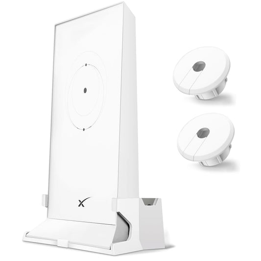 Starlink Gen2 router mount kit with cable wrap, wall bracket, and grommet for secure wall mounting and cable management.